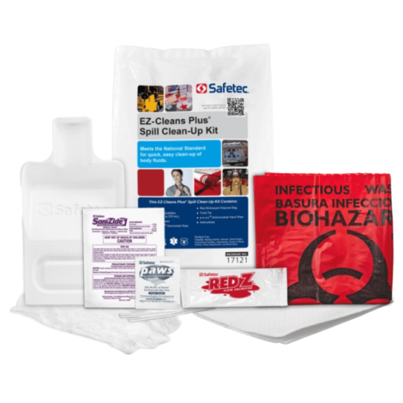 Safetec EZ-Cleans Plus Kit - Biohazard Spill Kit (Poly Bag) - 24 kits/case