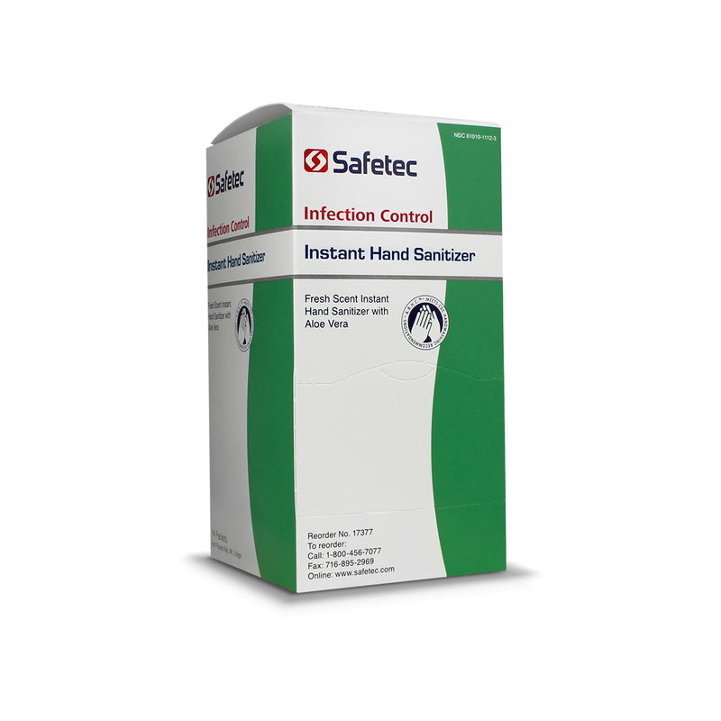 Safetec Hand Sanitizer Fresh .9 g. pouch 144 ct. box - 12 boxes/case