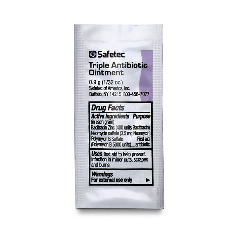 Safetec Triple Antibiotic .9 g. Pouch 25 ct. Box- 36 / case
