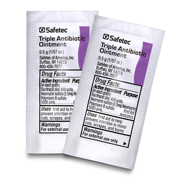 Safetec Triple Antibiotic Ointment .5 g. Pouch 144 ct. Box-12/case