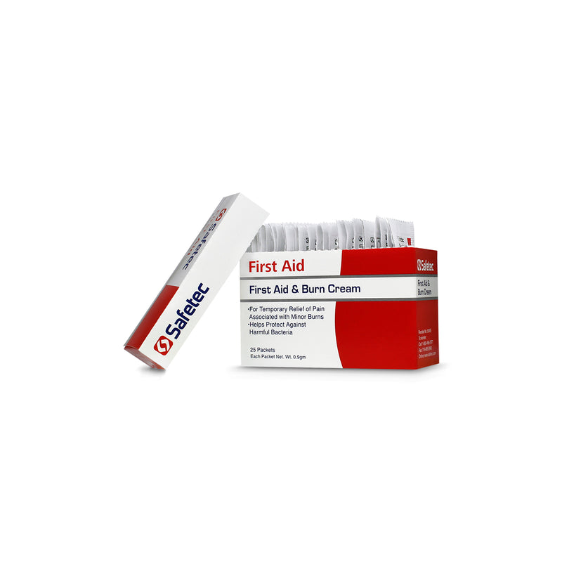 Safetec First Aid Burn Cream .9 g Pouch 25 ct. Boxes - 36 boxes/case